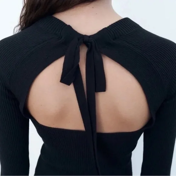NWT Zara Cut Out Open Back Top Size L - Picture 6 of 12